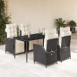 vidaXL 5-tlg. Garten-Essgruppe mit Kissen Schwarz Poly Rattan vidaXL 5-tlg. Garten-Essgruppe mit Kissen Schwarz Poly Rattan