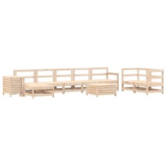 vidaXL 10-tlg. Garten-Sofagarnitur Massivholz Kiefer