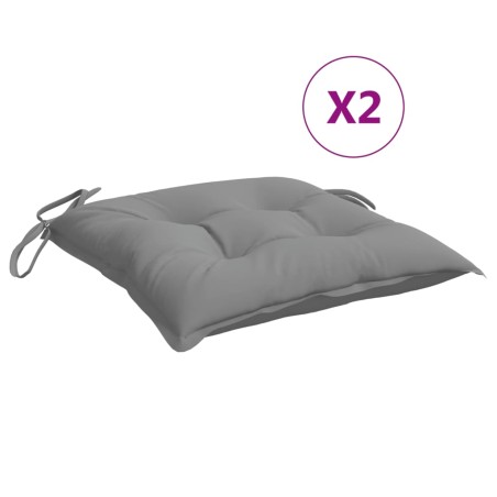 vidaXL Stuhlkissen 2 Stk. Grau 40x40x7 cm Oxford-Gewebe