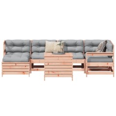 vidaXL 7-tlg. Garten-Sofagarnitur Massivholz Douglasie