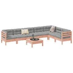 vidaXL 8-tlg. Garten-Sofagarnitur mit Kissen Massivholz Douglasie