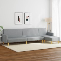 vidaXL 2-tlg. Sofagarnitur Hellgrau Stoff