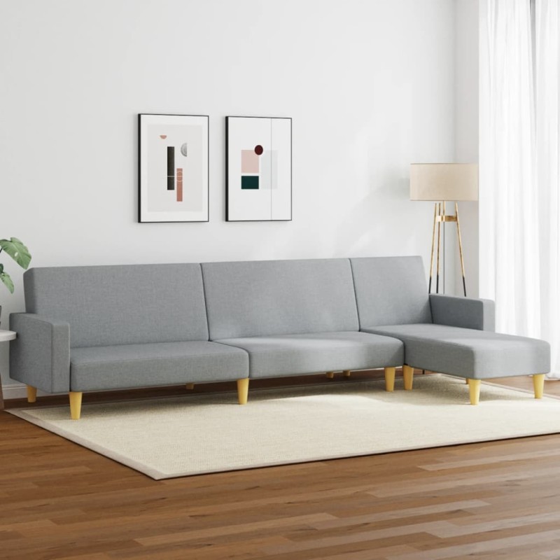vidaXL 2-tlg. Sofagarnitur Hellgrau Stoff vidaXL 2-tlg. Sofagarnitur Hellgrau Stoff