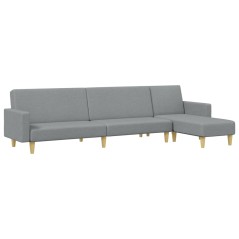 vidaXL 2-tlg. Sofagarnitur Hellgrau Stoff