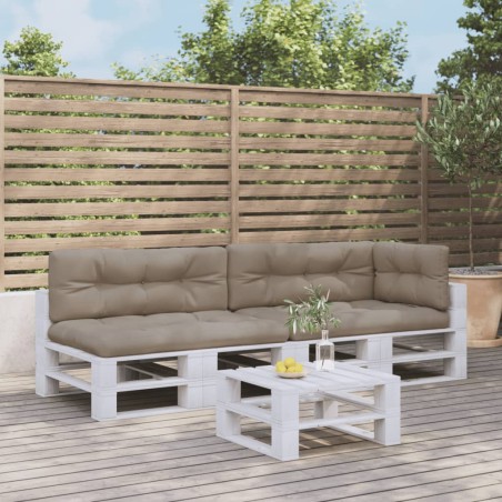 vidaXL Palettenkissen 5-tlg. Taupe Stoff