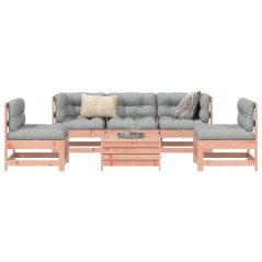 vidaXL 6-tlg. Garten-Sofagarnitur Massivholz Douglasie