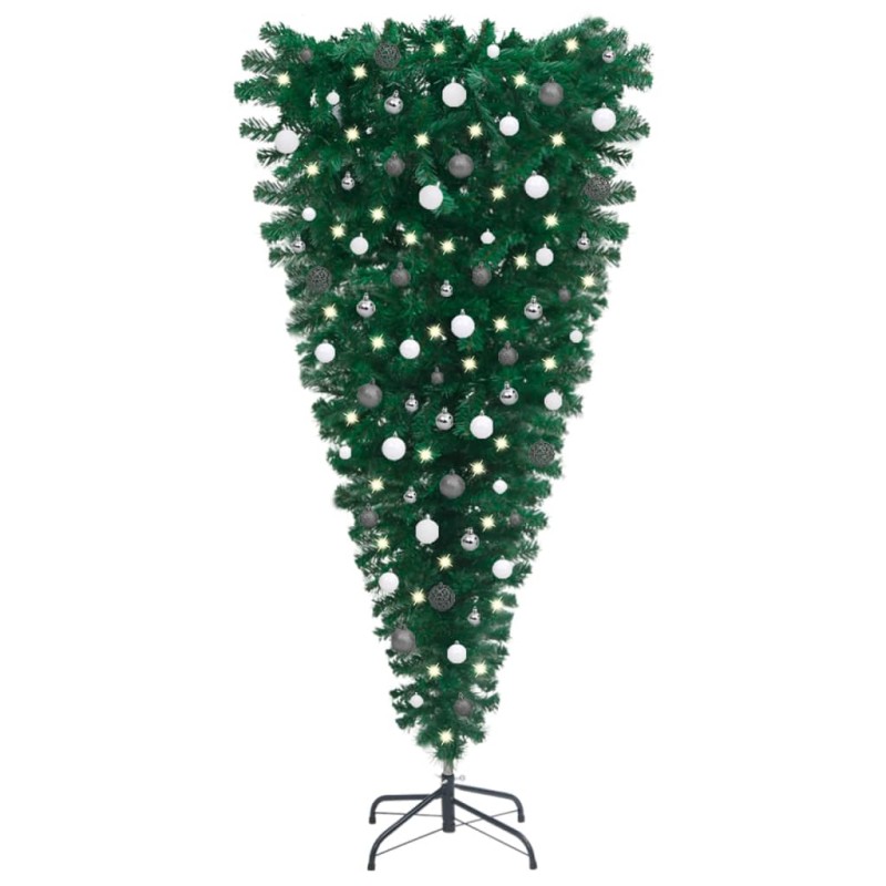 Künstlicher Weihnachtsbaum Kopfüber LEDs & Kugeln 150 cm Künstlicher Weihnachtsbaum Kopfüber LEDs & Kugeln 150 cm