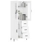 Highboard Hochglanz-Weiß 69,5x34x180 cm Holzwerkstoff Highboard Hochglanz-Weiß 69,5x34x180 cm Holzwerkstoff