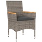 vidaXL 9-tlg. Garten-Essgruppe mit Kissen Grau Poly Rattan und Glas vidaXL 9-tlg. Garten-Essgruppe mit Kissen Grau Poly Rattan und Glas