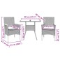 vidaXL 3-tlg. Garten-Essgruppe mit Kissen Beige Poly Rattan und Glas