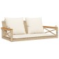 vidaXL Hängebank mit Kissen Beige 109x62x40 cm Poly Rattan vidaXL Hängebank mit Kissen Beige 109x62x40 cm Poly Rattan