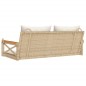 vidaXL Hängebank mit Kissen Beige 109x62x40 cm Poly Rattan vidaXL Hängebank mit Kissen Beige 109x62x40 cm Poly Rattan
