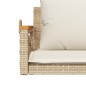 vidaXL Hängebank mit Kissen Beige 109x62x40 cm Poly Rattan vidaXL Hängebank mit Kissen Beige 109x62x40 cm Poly Rattan