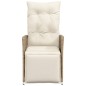 vidaXL Gartensessel mit Kissen 2 Stk. Verstellbar Beige Poly Rattan vidaXL Gartensessel mit Kissen 2 Stk. Verstellbar Beige Poly Rattan