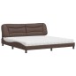 vidaXL Bett mit Matratze Braun 200x200 cm Kunstleder vidaXL Bett mit Matratze Braun 200x200 cm Kunstleder