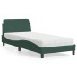vidaXL Bett mit Matratze Dunkelgrün 80x200 cm Samt vidaXL Bett mit Matratze Dunkelgrün 80x200 cm Samt