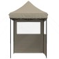 vidaXL Partyzelt Faltbar Pop-Up mit 2 Seitenteilen Taupe vidaXL Partyzelt Faltbar Pop-Up mit 2 Seitenteilen Taupe