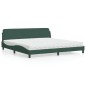 vidaXL Bett mit Matratze Dunkelgrün 200x200 cm Samt vidaXL Bett mit Matratze Dunkelgrün 200x200 cm Samt