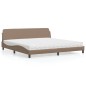 vidaXL Bett mit Matratze Cappuccino-Braun 200x200 cm Kunstleder vidaXL Bett mit Matratze Cappuccino-Braun 200x200 cm Kunstleder