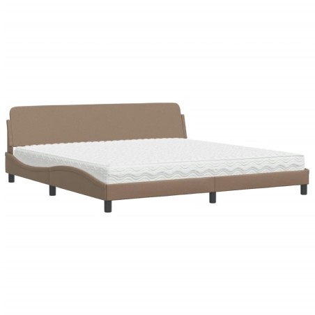 vidaXL Bett mit Matratze Cappuccino-Braun 200x200 cm Kunstleder