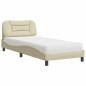vidaXL Bett mit Matratze Creme 90x190 cm Stoff vidaXL Bett mit Matratze Creme 90x190 cm Stoff