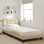 vidaXL Bett mit Matratze Creme 90x190 cm Stoff vidaXL Bett mit Matratze Creme 90x190 cm Stoff