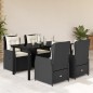 vidaXL 5-tlg. Garten-Essgruppe mit Kissen Schwarz Poly Rattan vidaXL 5-tlg. Garten-Essgruppe mit Kissen Schwarz Poly Rattan