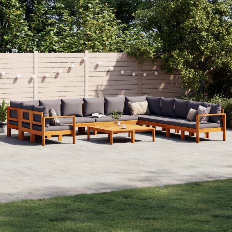 vidaXL 9-tlg. Garten-Sofagarnitur mit Kissen Massivholz Akazie vidaXL 9-tlg. Garten-Sofagarnitur mit Kissen Massivholz Akazie