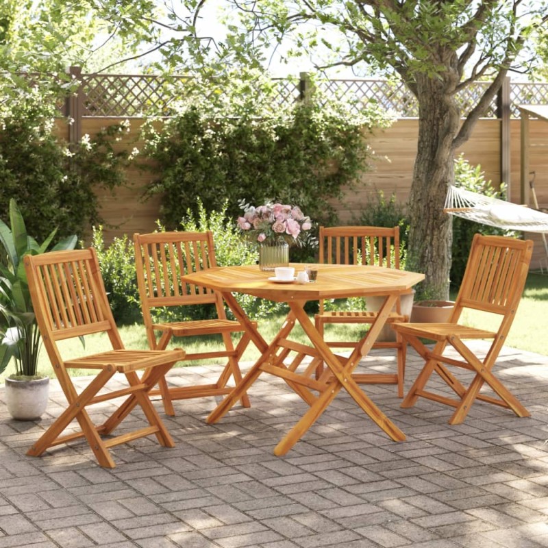 vidaXL 5-tlg. Garten-Essgruppe Klappbar Massivholz Akazie vidaXL 5-tlg. Garten-Essgruppe Klappbar Massivholz Akazie