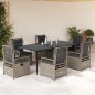 vidaXL 7-tlg. Garten-Essgruppe mit Kissen Hellgrau Poly Rattan vidaXL 7-tlg. Garten-Essgruppe mit Kissen Hellgrau Poly Rattan