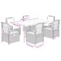 vidaXL 7-tlg. Garten-Essgruppe mit Kissen Hellgrau Poly Rattan vidaXL 7-tlg. Garten-Essgruppe mit Kissen Hellgrau Poly Rattan
