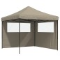 vidaXL Partyzelt Faltbar Pop-Up mit 2 Seitenteilen Taupe vidaXL Partyzelt Faltbar Pop-Up mit 2 Seitenteilen Taupe