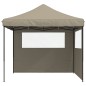 vidaXL Partyzelt Faltbar Pop-Up mit 2 Seitenteilen Taupe vidaXL Partyzelt Faltbar Pop-Up mit 2 Seitenteilen Taupe