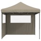 vidaXL Partyzelt Faltbar Pop-Up mit 2 Seitenteilen Taupe vidaXL Partyzelt Faltbar Pop-Up mit 2 Seitenteilen Taupe