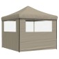vidaXL Partyzelt Faltbar Pop-Up mit 2 Seitenteilen Taupe vidaXL Partyzelt Faltbar Pop-Up mit 2 Seitenteilen Taupe