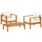 vidaXL 3-tlg. Garten-Sofagarnitur mit Kissen Massivholz Akazie vidaXL 3-tlg. Garten-Sofagarnitur mit Kissen Massivholz Akazie