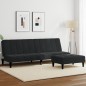 vidaXL Schlafsofa 2-Sitzer mit Fußhocker Schwarz Samt vidaXL Schlafsofa 2-Sitzer mit Fußhocker Schwarz Samt