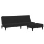 vidaXL Schlafsofa 2-Sitzer mit Fußhocker Schwarz Samt vidaXL Schlafsofa 2-Sitzer mit Fußhocker Schwarz Samt