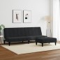 vidaXL Schlafsofa 2-Sitzer mit Fußhocker Schwarz Samt vidaXL Schlafsofa 2-Sitzer mit Fußhocker Schwarz Samt