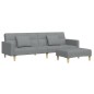 vidaXL Schlafsofa 2-Sitzer mit Fußhocker Hellgrau Stoff vidaXL Schlafsofa 2-Sitzer mit Fußhocker Hellgrau Stoff
