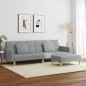 vidaXL Schlafsofa 2-Sitzer mit Fußhocker Hellgrau Stoff vidaXL Schlafsofa 2-Sitzer mit Fußhocker Hellgrau Stoff
