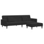 vidaXL Schlafsofa 2-Sitzer mit Fußhocker Schwarz Samt vidaXL Schlafsofa 2-Sitzer mit Fußhocker Schwarz Samt