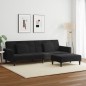 vidaXL Schlafsofa 2-Sitzer mit Fußhocker Schwarz Samt vidaXL Schlafsofa 2-Sitzer mit Fußhocker Schwarz Samt