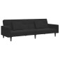 vidaXL Schlafsofa 2-Sitzer mit Fußhocker Schwarz Samt vidaXL Schlafsofa 2-Sitzer mit Fußhocker Schwarz Samt