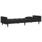 vidaXL Schlafsofa 2-Sitzer mit Fußhocker Schwarz Samt vidaXL Schlafsofa 2-Sitzer mit Fußhocker Schwarz Samt