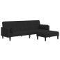 vidaXL Schlafsofa 2-Sitzer mit Fußhocker Schwarz Stoff vidaXL Schlafsofa 2-Sitzer mit Fußhocker Schwarz Stoff