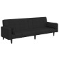 vidaXL Schlafsofa 2-Sitzer mit Fußhocker Schwarz Stoff vidaXL Schlafsofa 2-Sitzer mit Fußhocker Schwarz Stoff