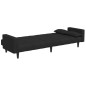 vidaXL Schlafsofa 2-Sitzer mit Fußhocker Schwarz Stoff vidaXL Schlafsofa 2-Sitzer mit Fußhocker Schwarz Stoff