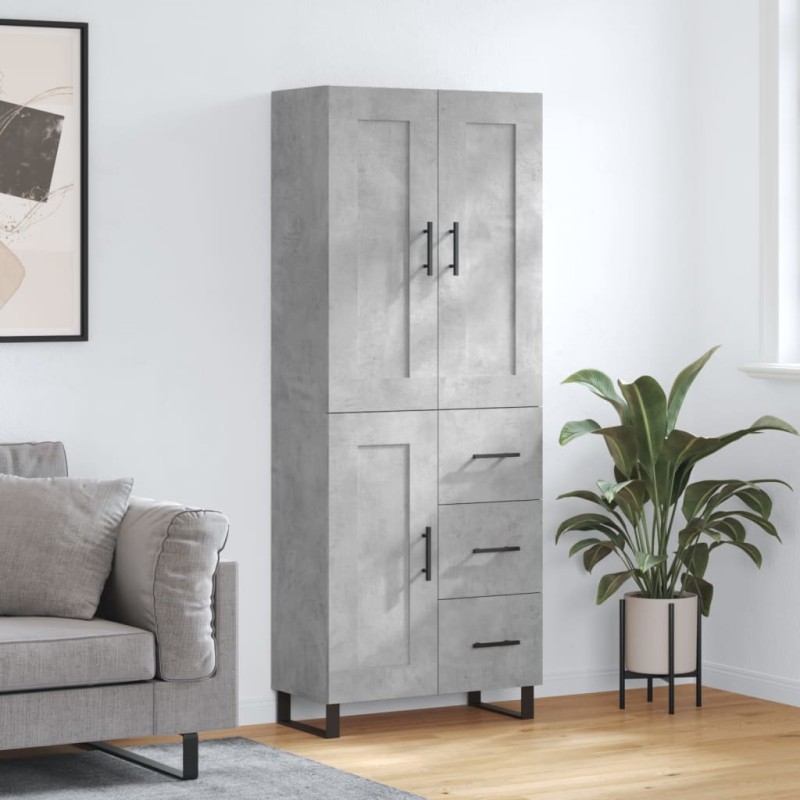 vidaXL Highboard Betongrau 69,5x34x180 cm Holzwerkstoff vidaXL Highboard Betongrau 69,5x34x180 cm Holzwerkstoff
