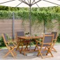 vidaXL 5-tlg. Garten-Essgruppe Stoff und Massivholz Anthrazit vidaXL 5-tlg. Garten-Essgruppe Stoff und Massivholz Anthrazit